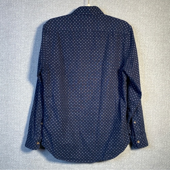 Taylor Stitch 38 Small Men’s Large Triangle Pattern Button Front Shirt Cotton - Picture 9 of 9